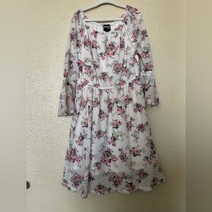 Girls Floral Kids Dress - Pink and White